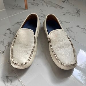 Men’s size 11 off white leather Prada loafers